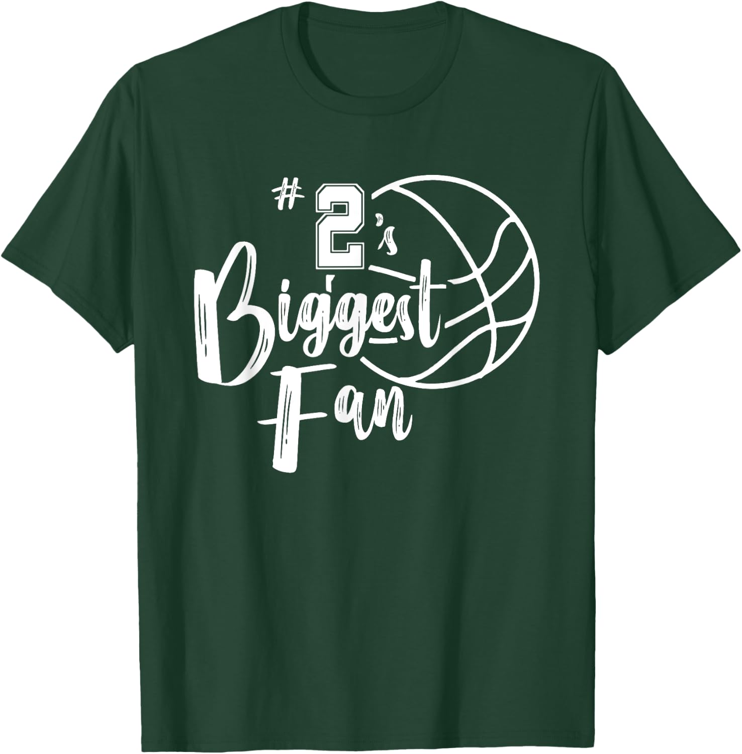 Number 2's Biggest Fan Shirt Basketball Player Mom Dad T-Shirt - T-Shirt | Forest