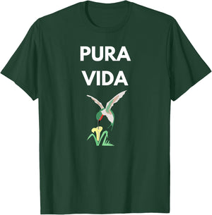 Pura Vida Costa Rica Pure Life Hummingbird T-Shirt - T-Shirt | Forest