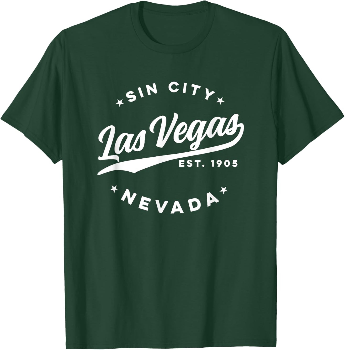 Vintage Las Vegas Sin City Nevada White Text T-Shirt - T-Shirt | Forest