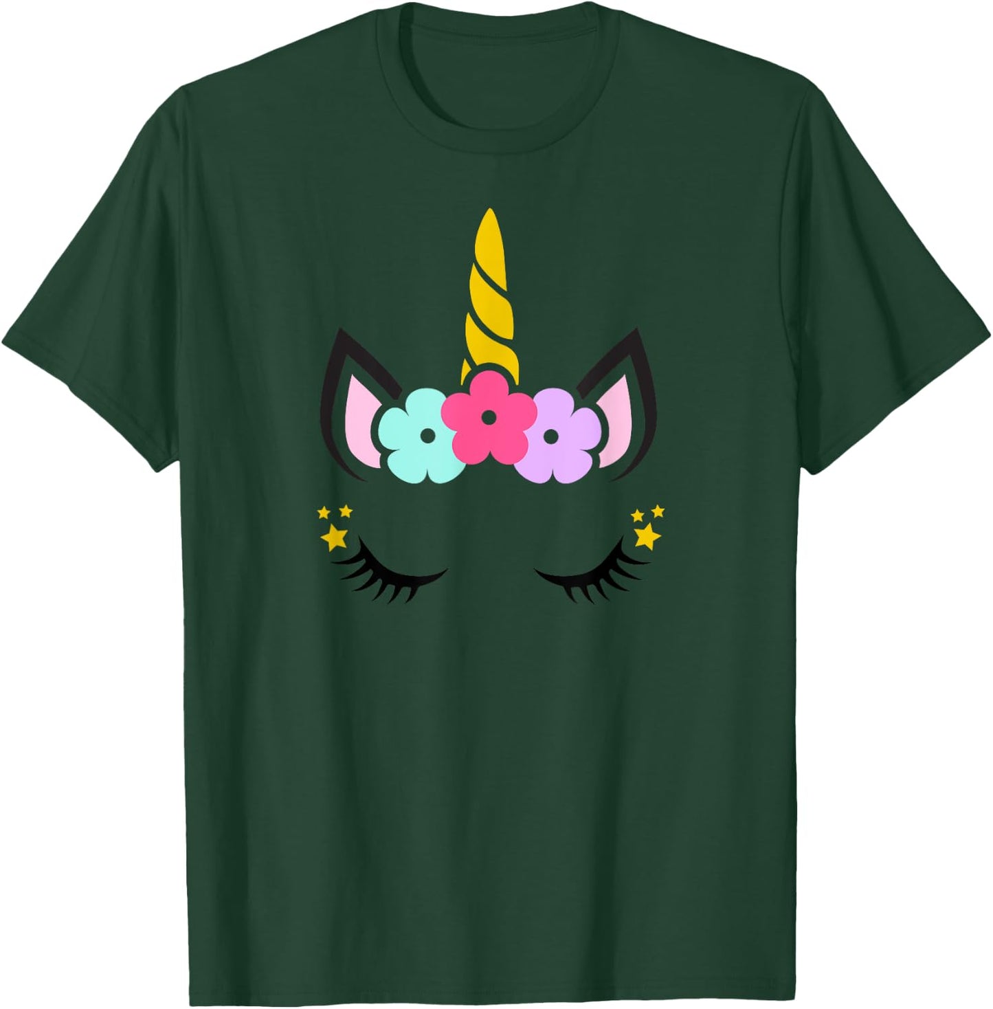Unicorn Face Birthday T-Shirt - T-Shirt | Forest