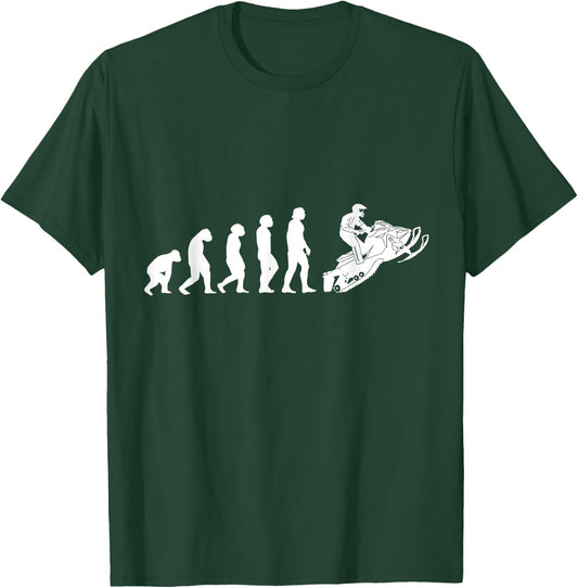 Snowmobile Evolution Shirt Beer Sled Racing Novelty T Shirt T-Shirt - T-Shirt | Forest