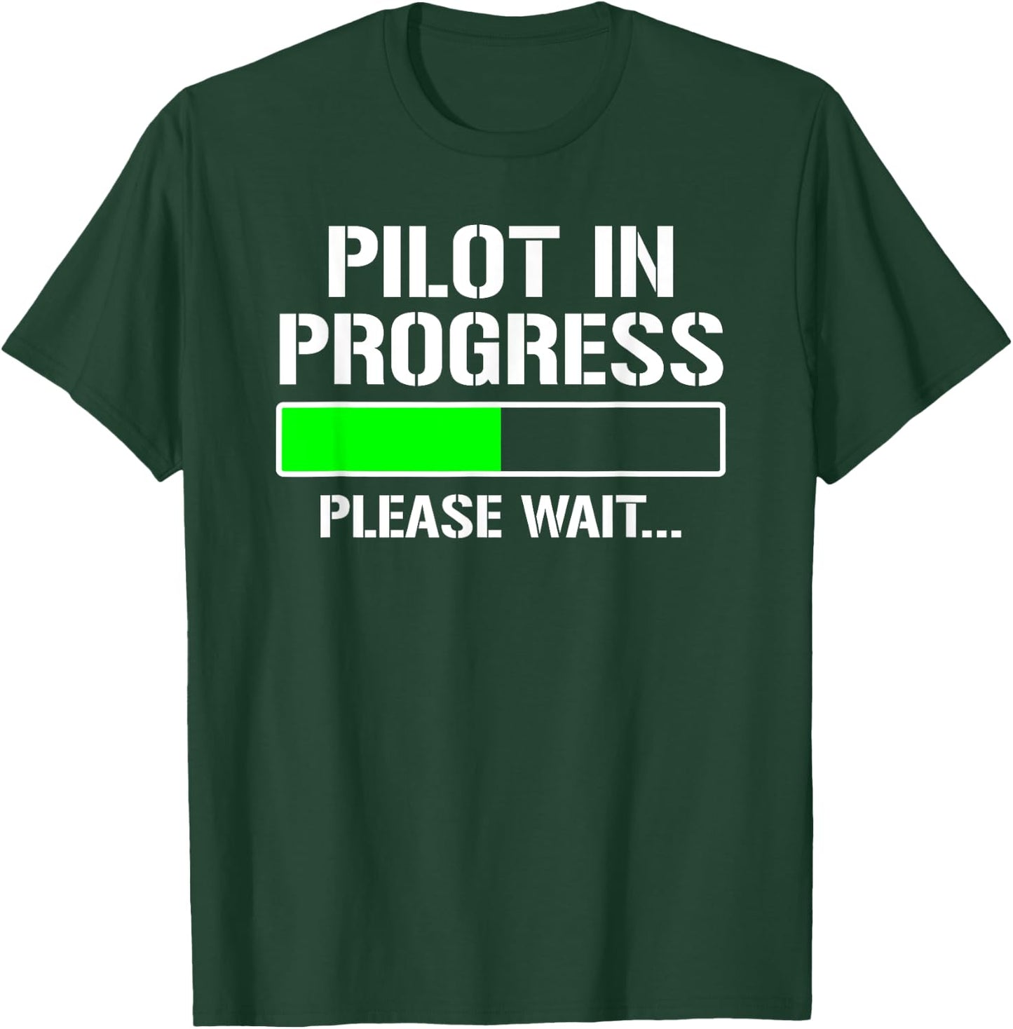 Pilot In Progress Funny Flight School Student T-Shirt - T-Shirt | Forest
