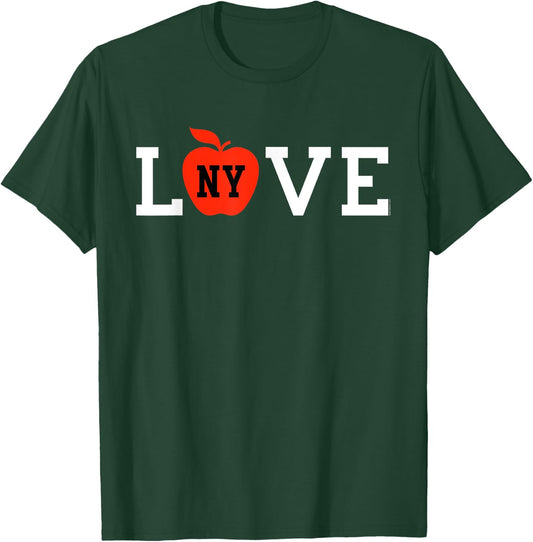 I Love NY Big Apple Heart Cool Casual Cute NYC New York City T-Shirt - T-Shirt | Forest