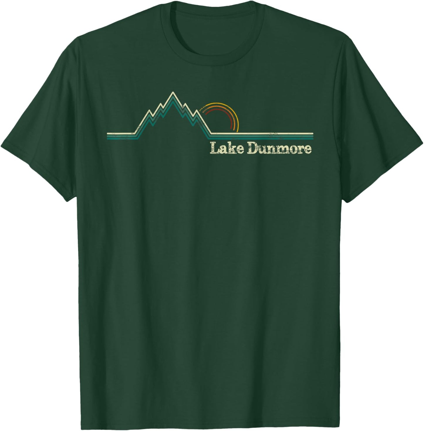 Lake Dunmore Vermont Retro Shirt T-Shirt - T-Shirt | Forest