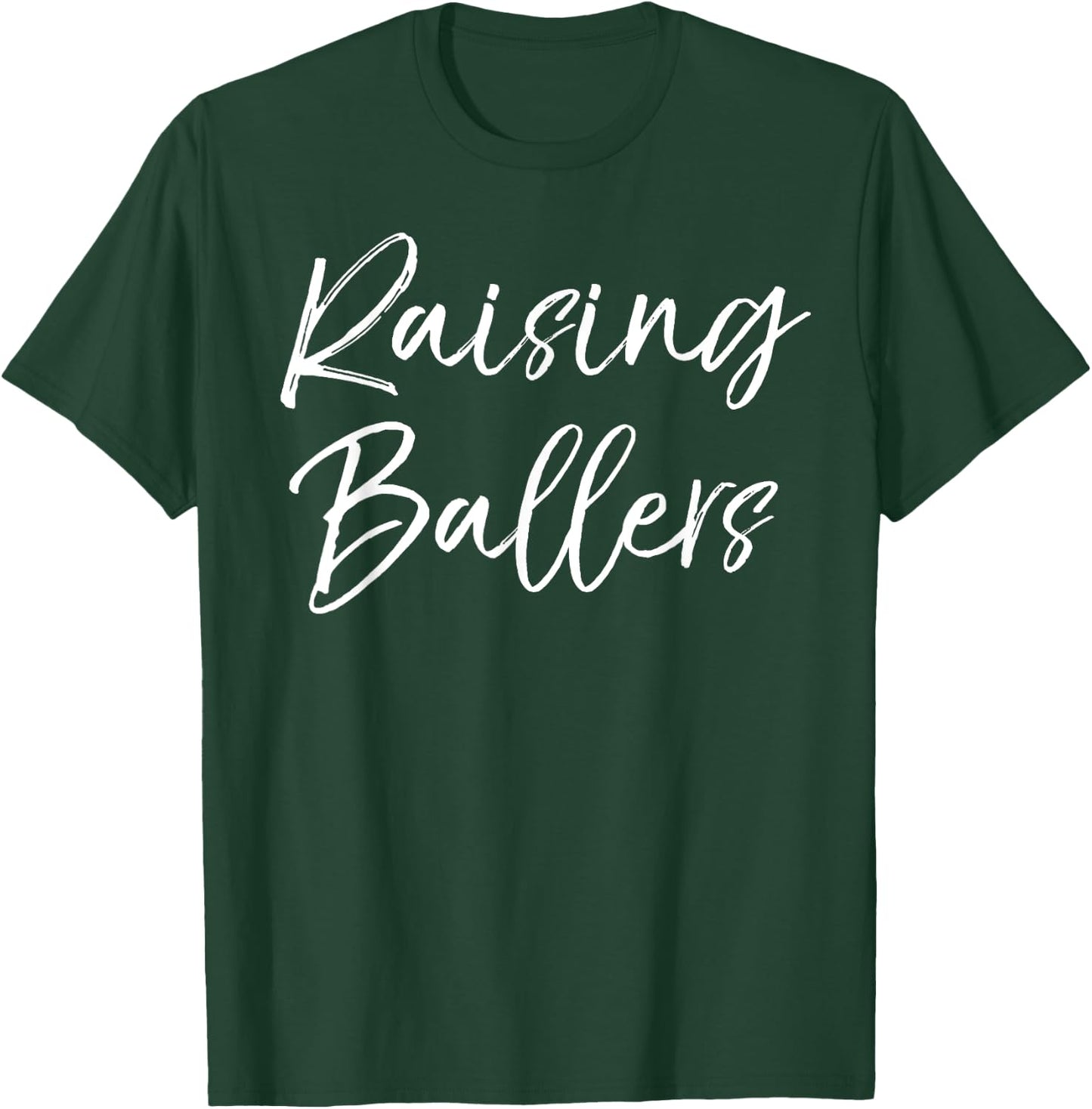 Raising Ballers Shirt Fun Cute Basketball Shirt for Mom Dad T-Shirt - T-Shirt | Forest