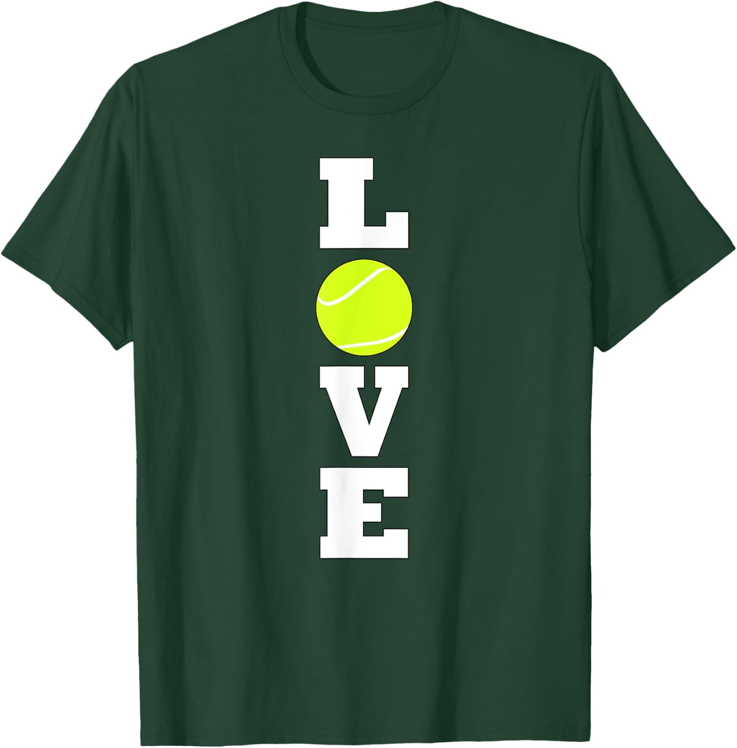 Vertical Tennis LOVE Tennis Player or Coach Practice Sports T-Shirt - T-Shirt | Forest