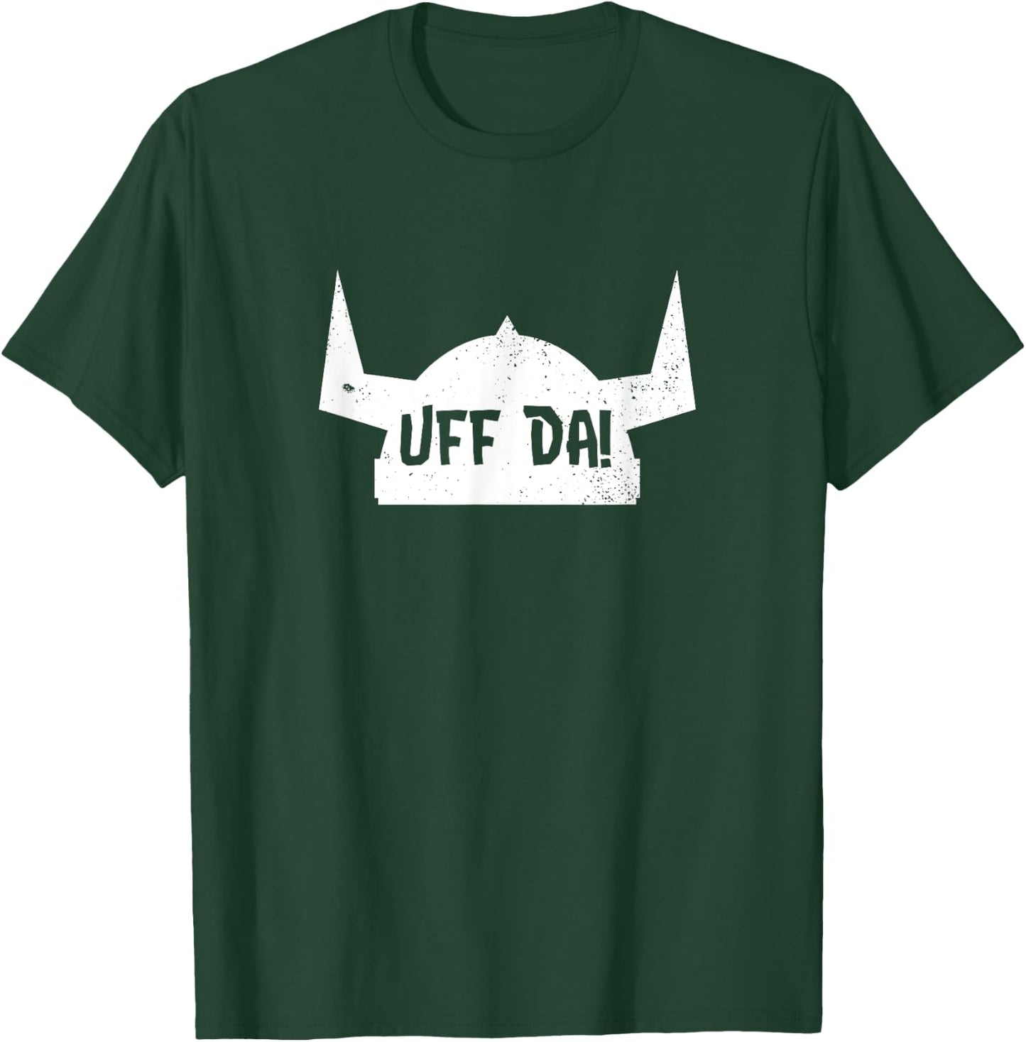 Scandinavian Uff Da! Vintage Distressed T-Shirt - T-Shirt | Forest