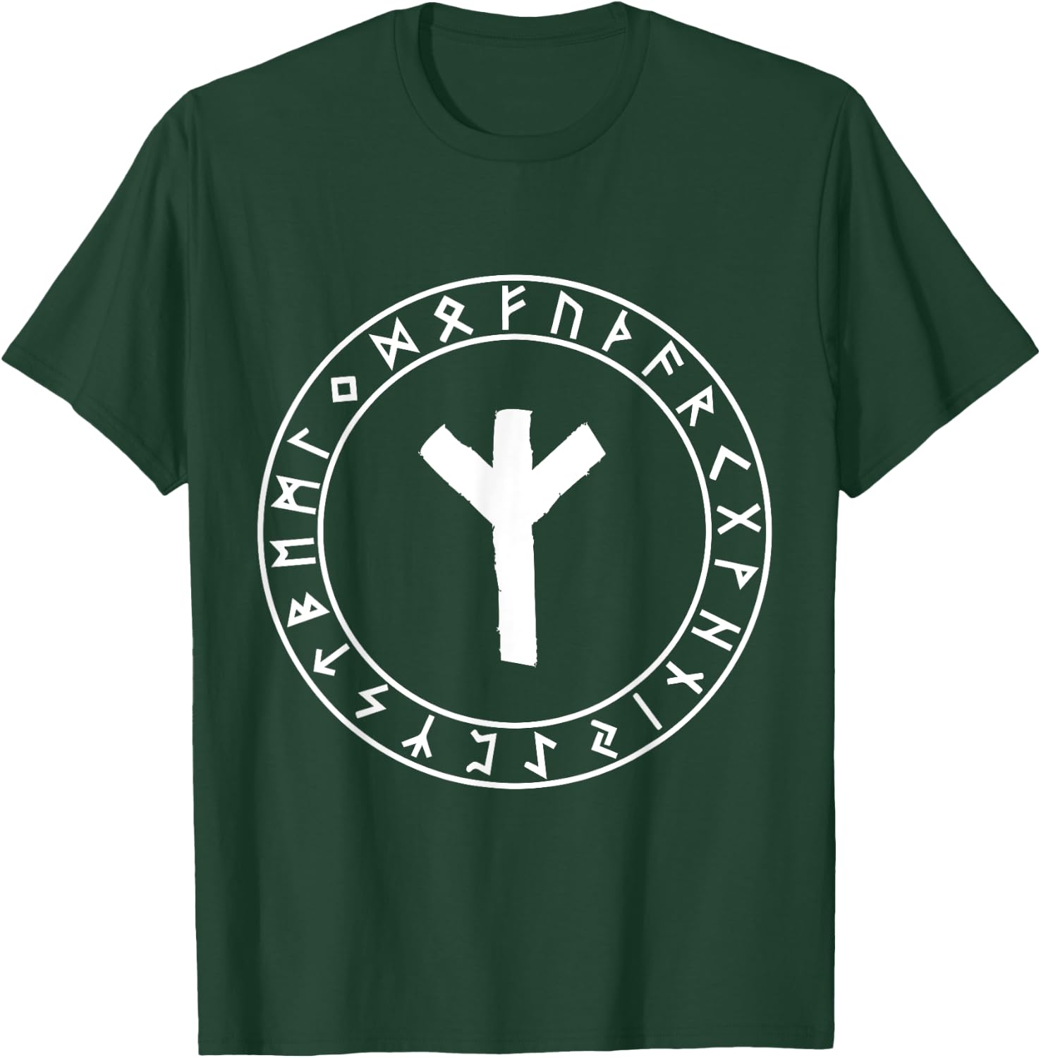 Norse Mythology Edda Runes Futhark Shirts Algiz Rune Viking Rune Norse Pagan Clothes Wicca Witchcraft T-Shirt - T-Shirt | Forest