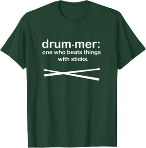 Drummer Definition - Drum sticks Funny Drummer T-Shirt - T-Shirt | Forest