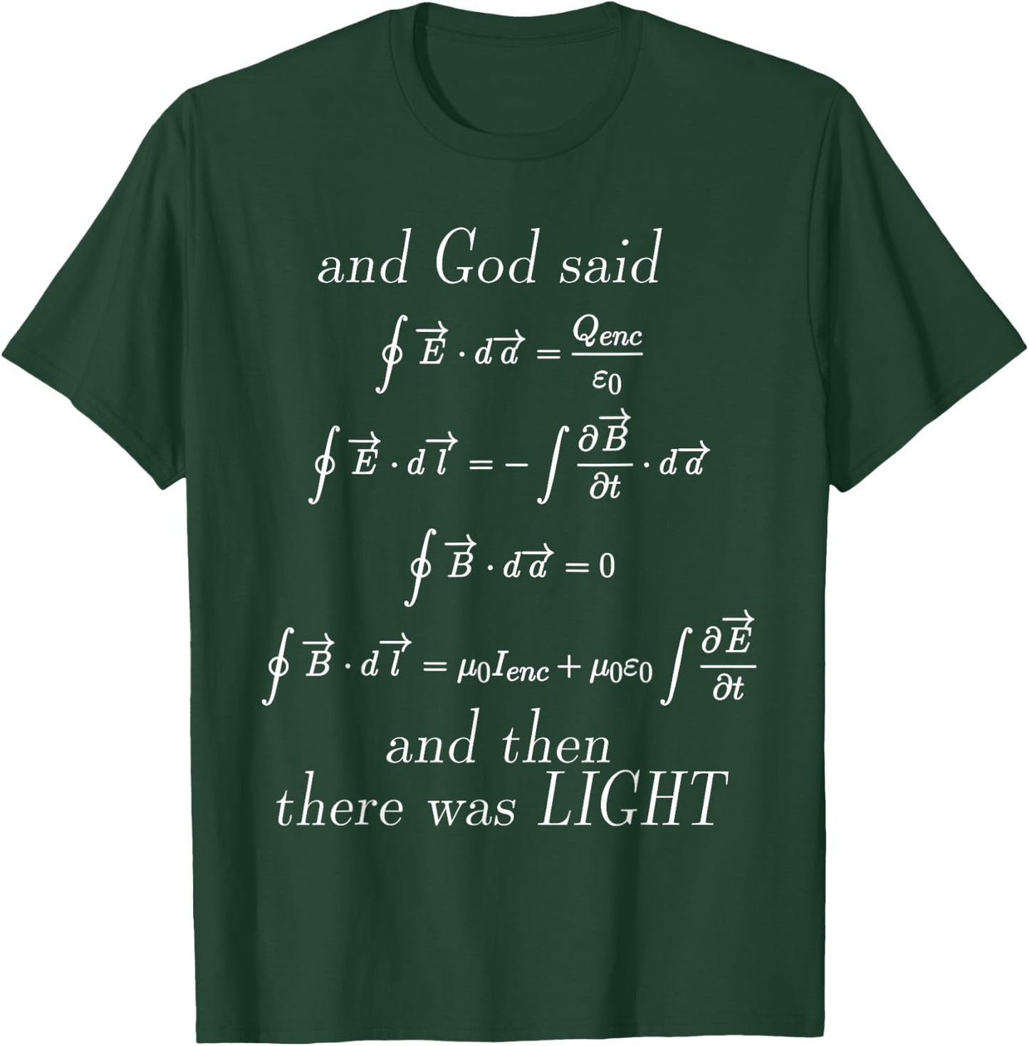 God Said Maxwell's Equations Integral Form Geeks T Shirts T-Shirt - T-Shirt | Forest