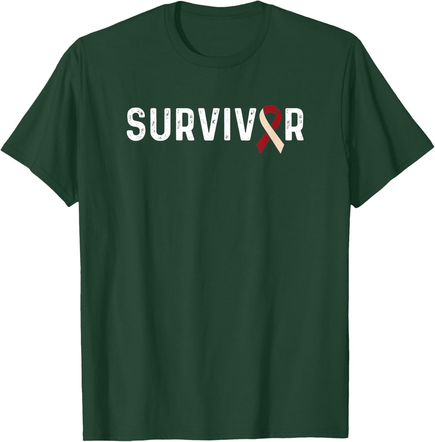 Head And Neck Cancer Awareness Ribbon Survivor Remission T-Shirt - T-Shirt | Forest