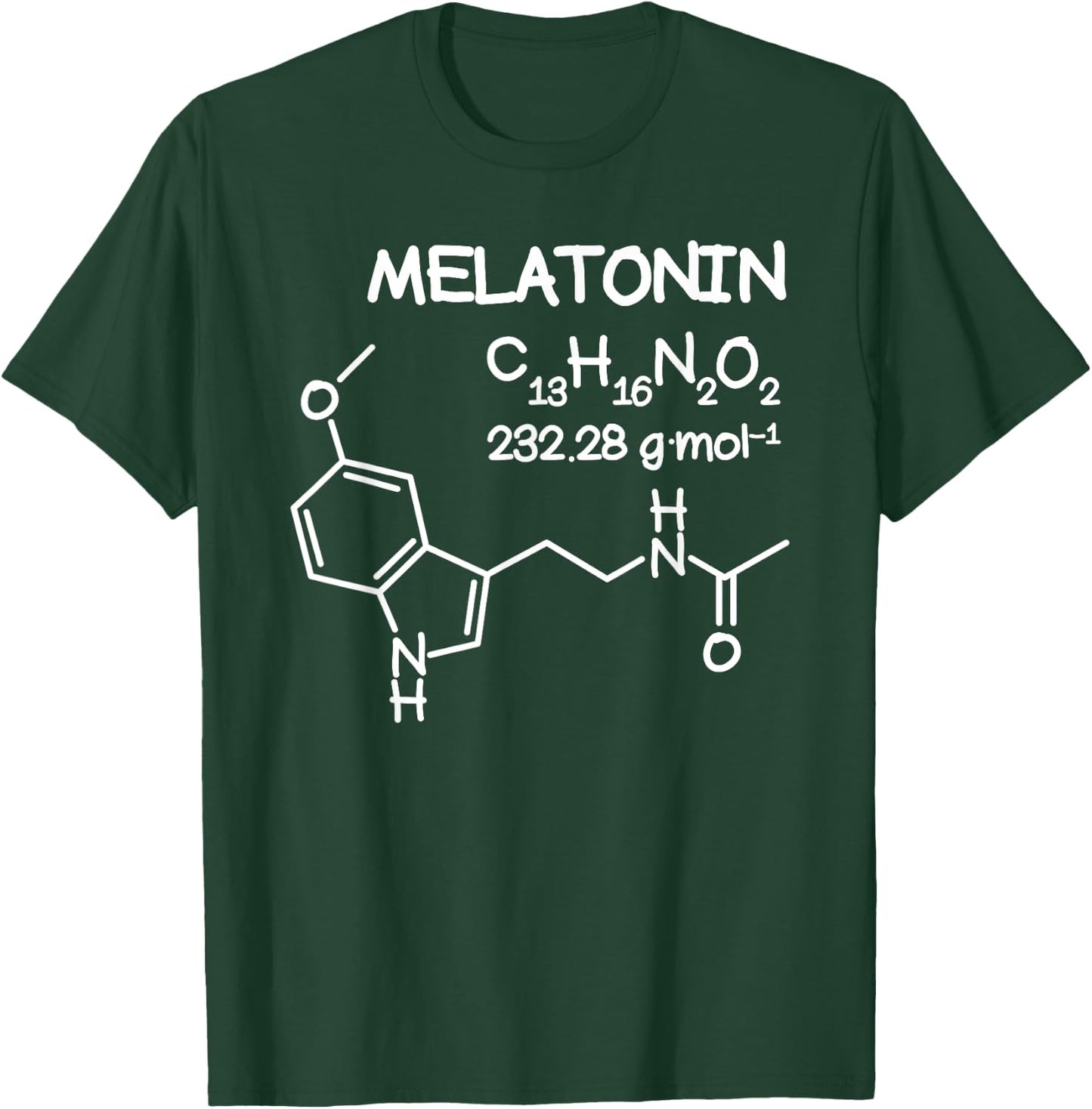 Melatonin Molecule Structure T Shirt Funny Sleep Men Women T-Shirt - T-Shirt | Forest