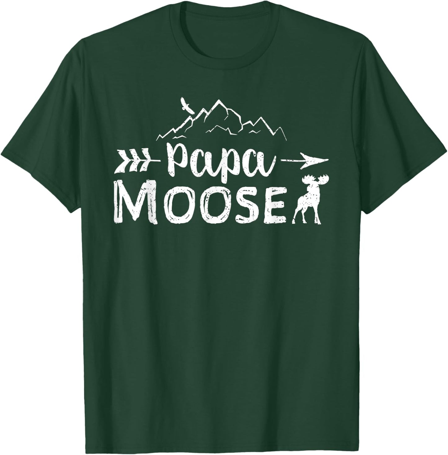 Papa Moose Shirt Matching Family Mama Papa Moose Camping T-Shirt - T-Shirt | Forest