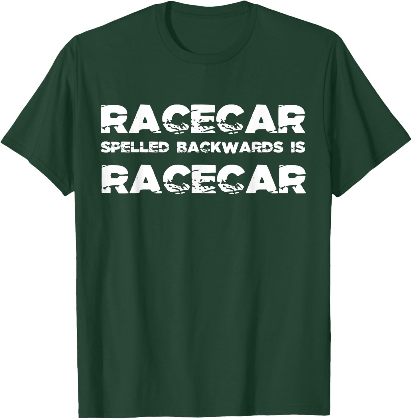 Racecar Spelled Backwards Funny Car Mechanic Race Car Shirt T-Shirt - T-Shirt | Forest