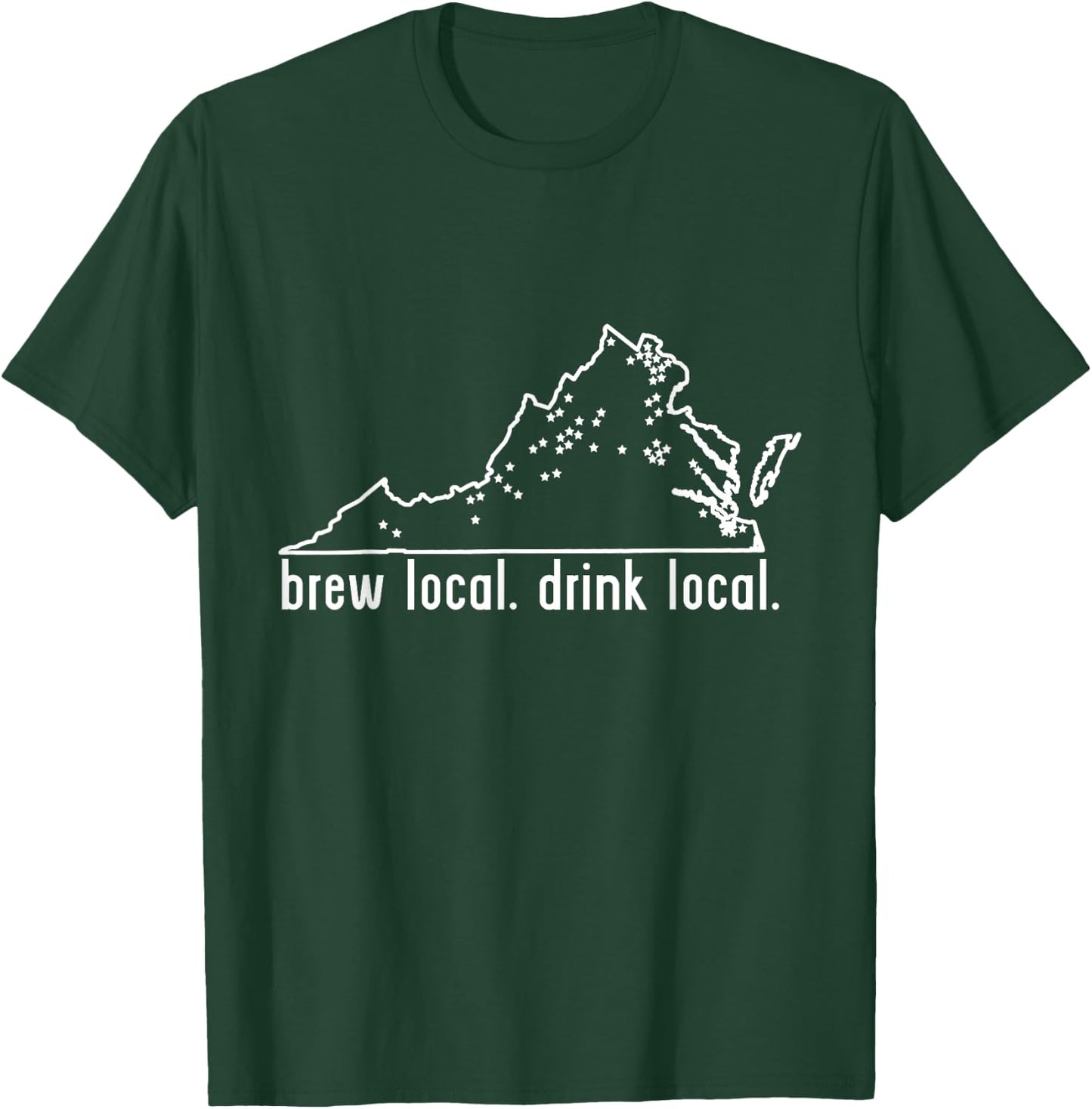 Virginia State Brewery Map - Craft Beer Graphic T-Shirt - T-Shirt | Forest