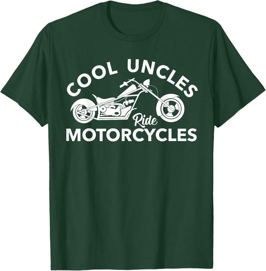 Cool Uncles Ride Motorcycles Funny Uncle Rider Biker Gift T-Shirt - T-Shirt | Forest