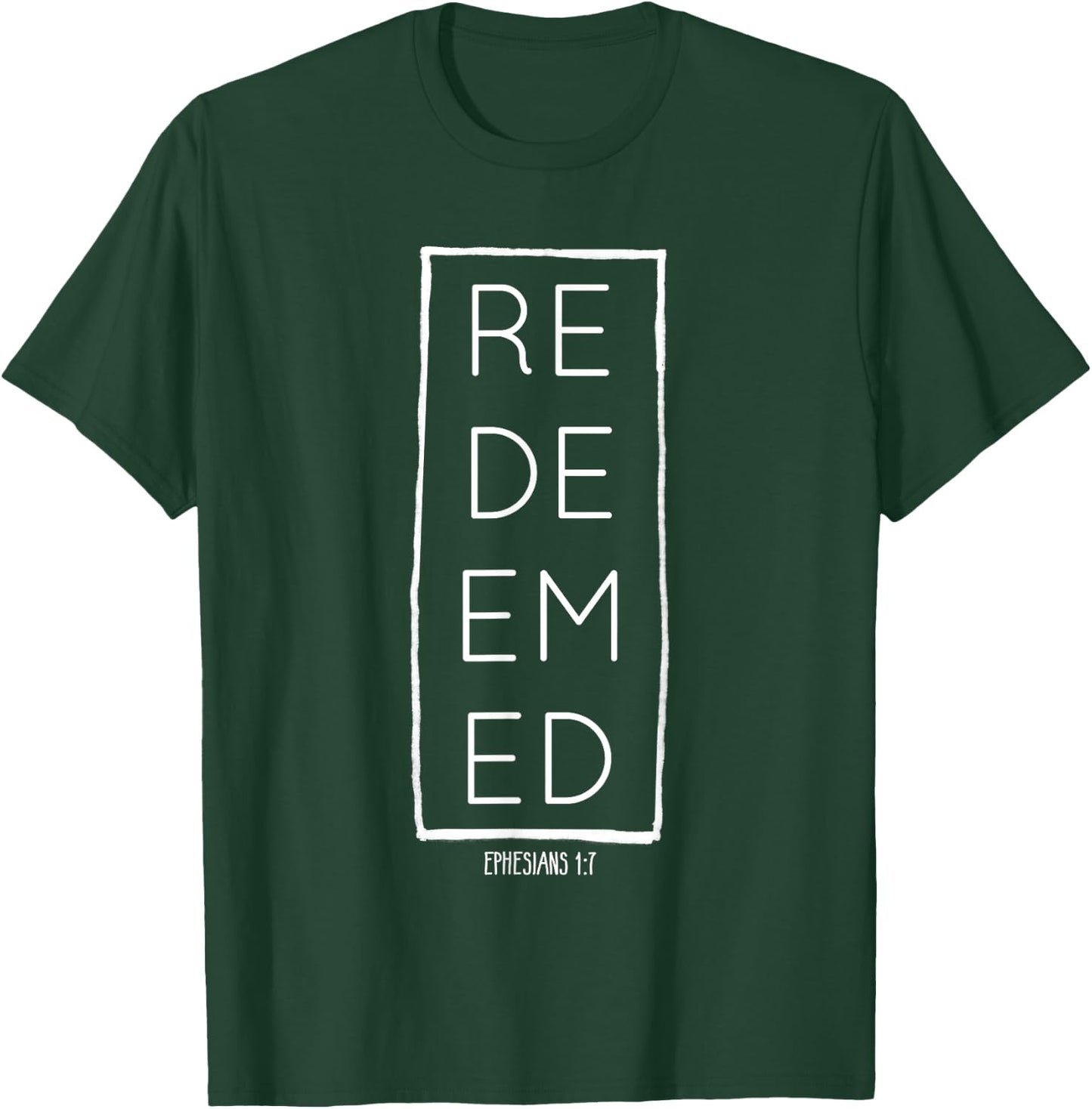 REDEEMED | Deluxe vintage distressed Christian T-Shirt - T-Shirt | Forest