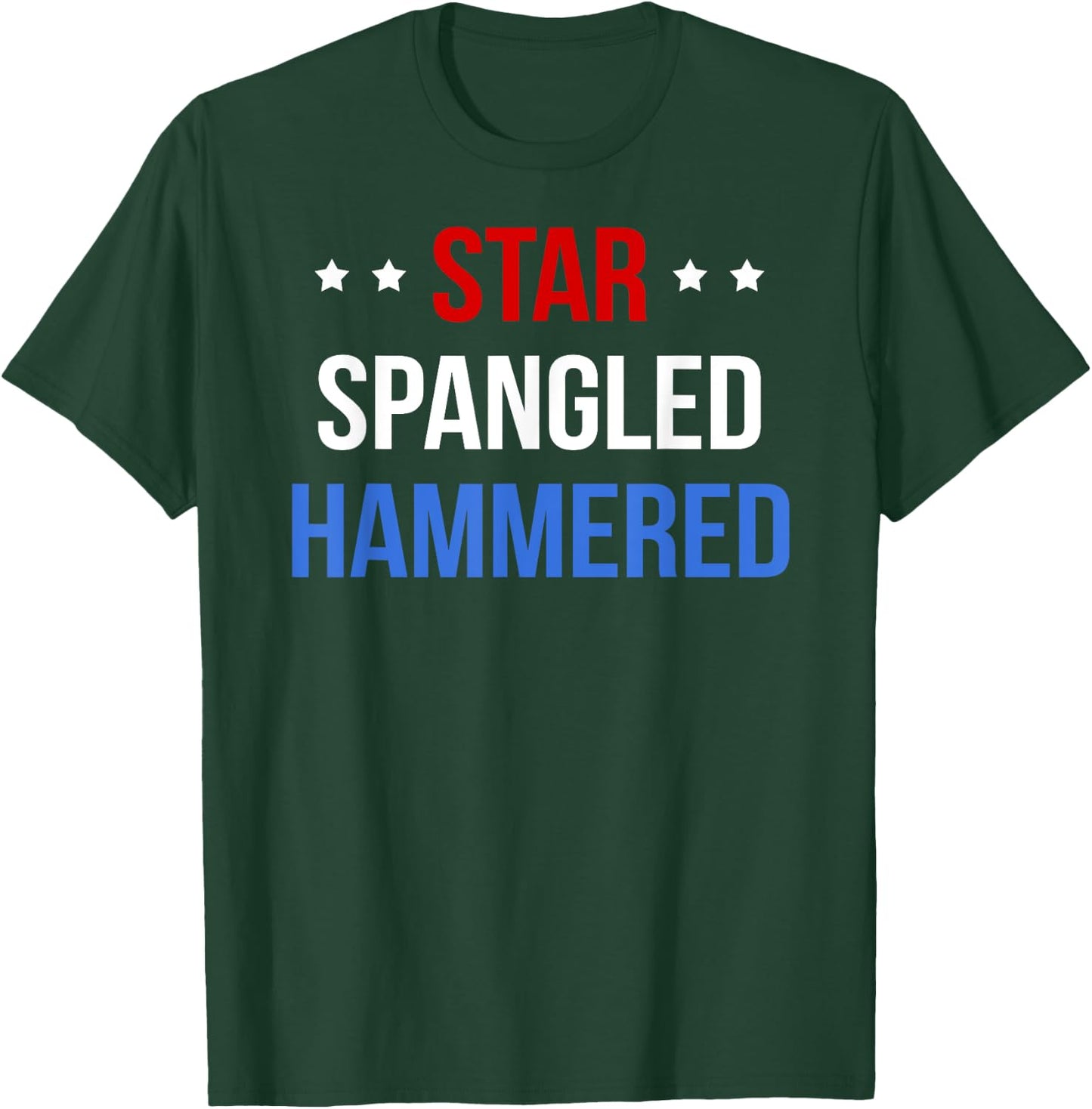 Funny 4th of July Star Spangled Hammered Shirt Women Men T-Shirt - T-Shirt | Forest
