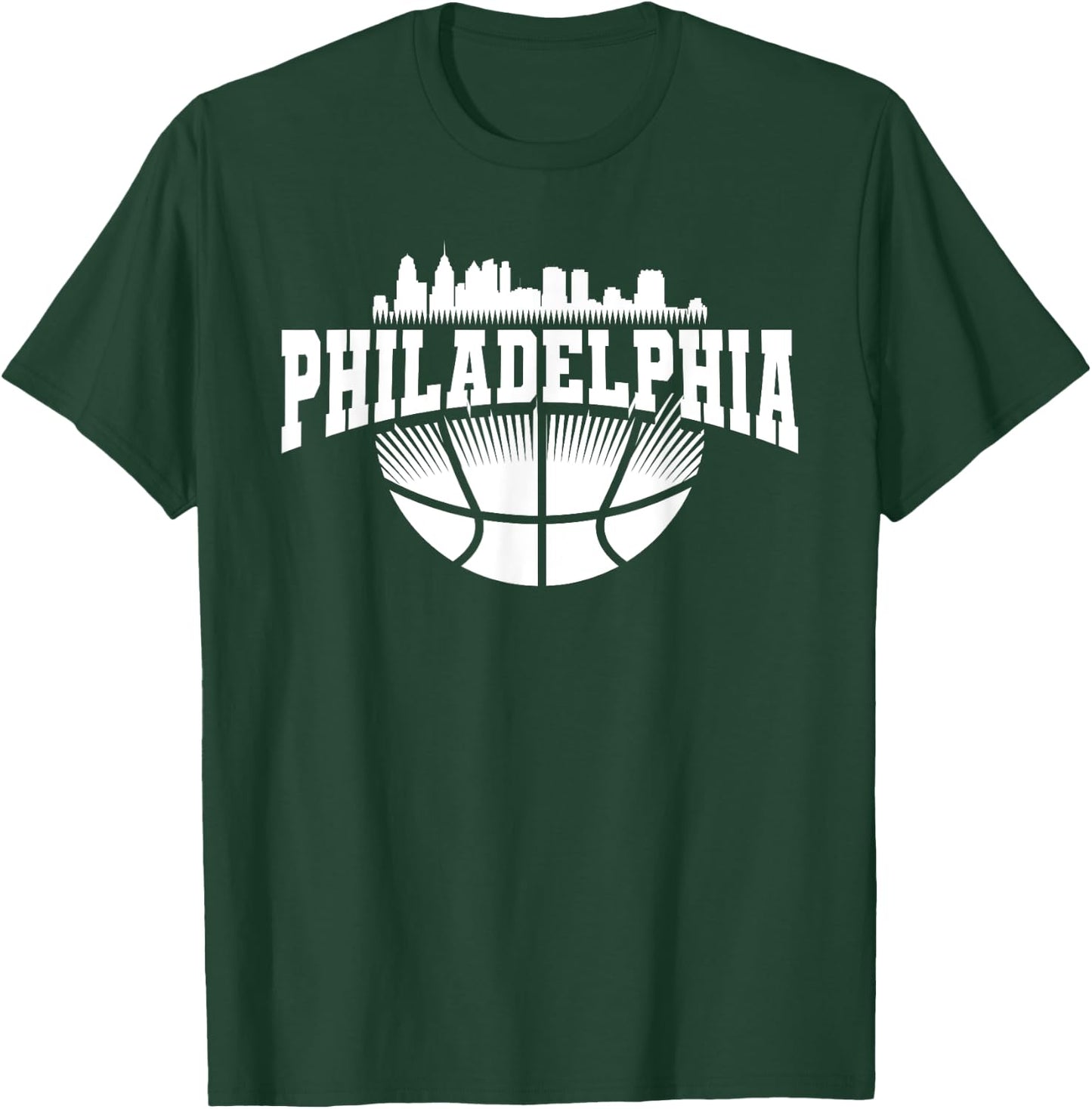 Retro Philadelphia Skyline Souvenir Themed Sports Fan Icon T-Shirt - T-Shirt | Forest