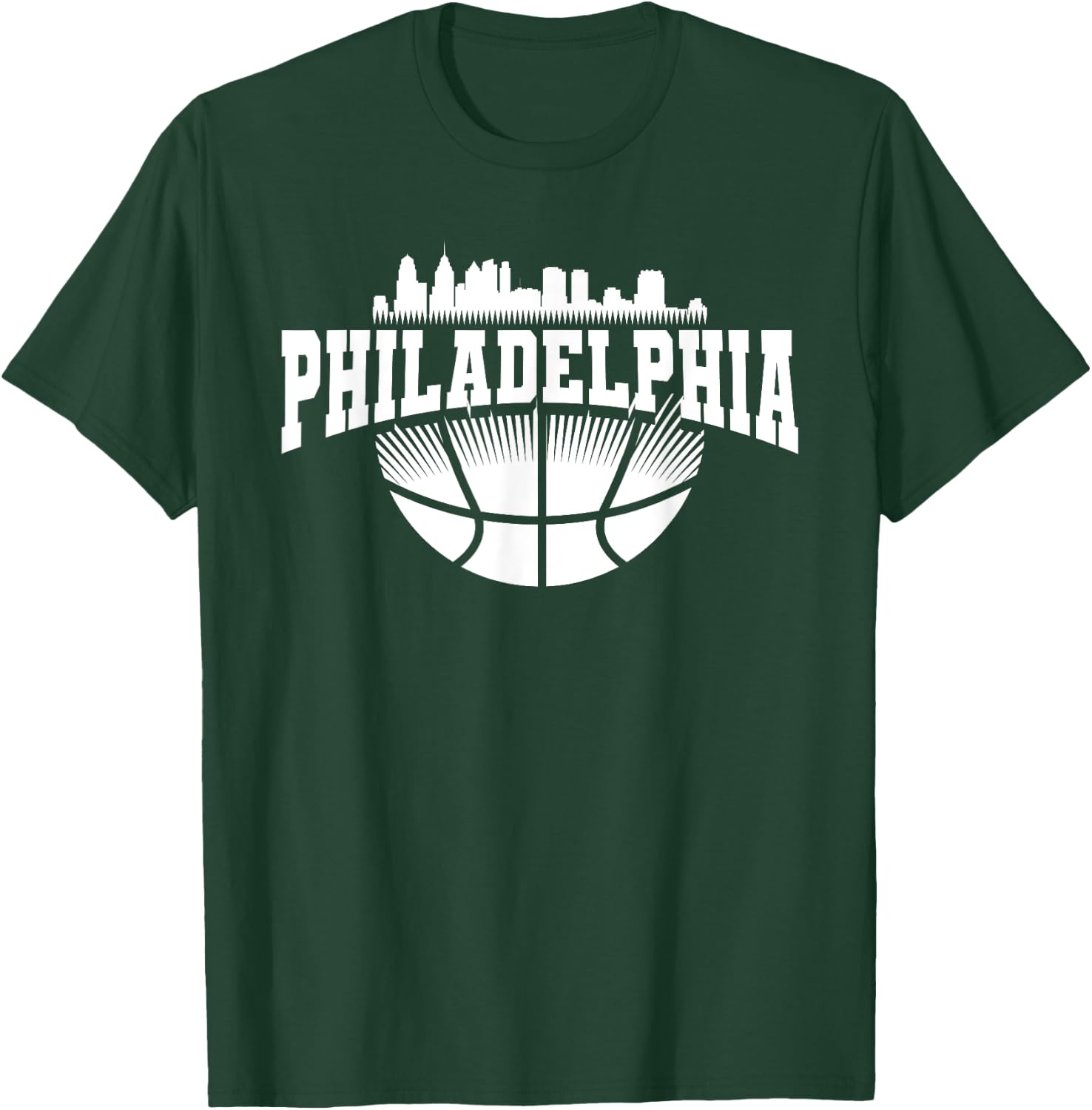 Retro Philadelphia Skyline Souvenir Themed Sports Fan Icon T-Shirt - T-Shirt | Forest