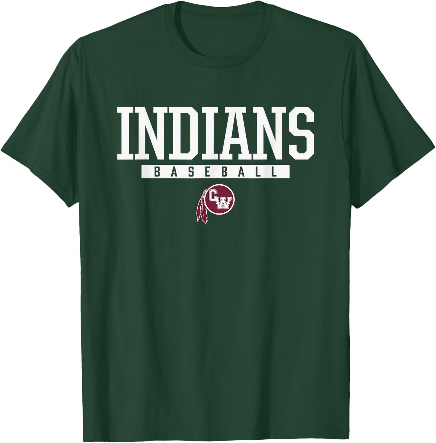 Canal Winchester Indians Logo Baseball HS T-Shirt - T-Shirt | Forest