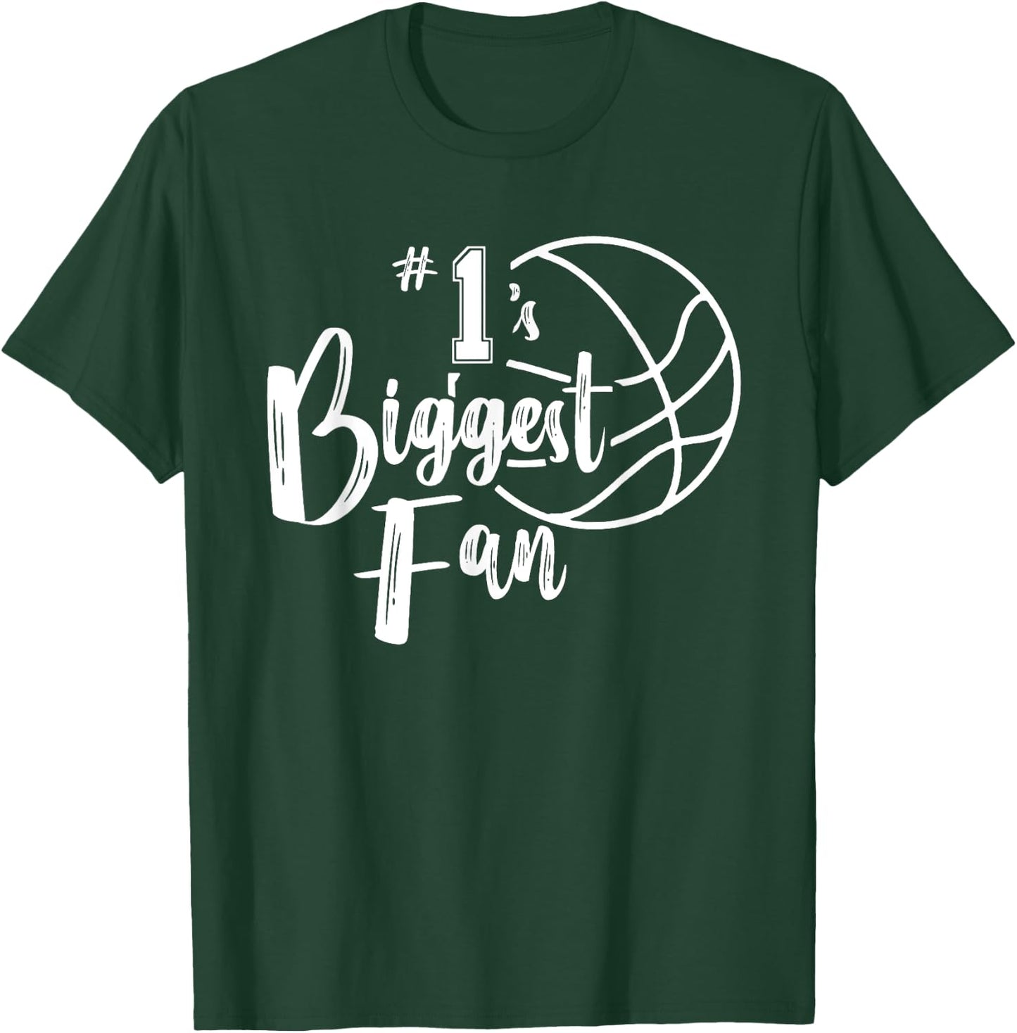 Number 1's Biggest Fan Shirt Basketball Player Mom Dad T-Shirt - T-Shirt | Forest