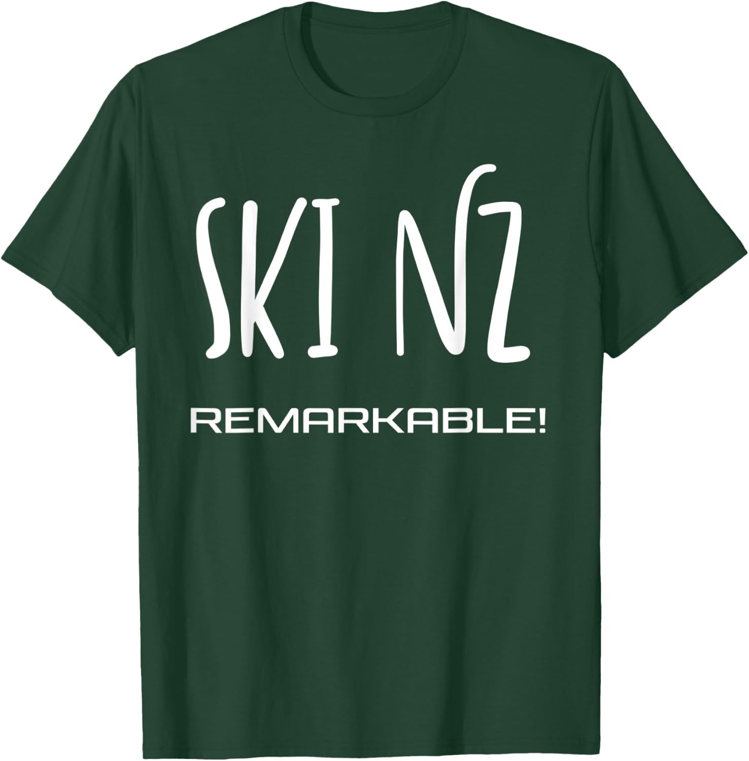 Ski New Zealand - the Remarkables Queenstown Text Design T-Shirt - T-Shirt | Forest