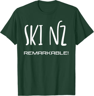 Ski New Zealand - the Remarkables Queenstown Text Design T-Shirt - T-Shirt | Forest