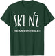 Ski New Zealand - the Remarkables Queenstown Text Design T-Shirt - T-Shirt | Forest