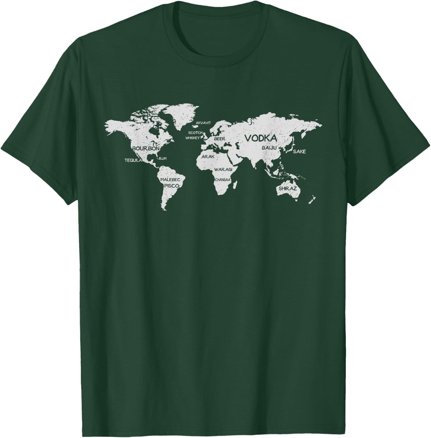 International Alcohol Map Drinking Around the World T-Shirt - T-Shirt | Forest