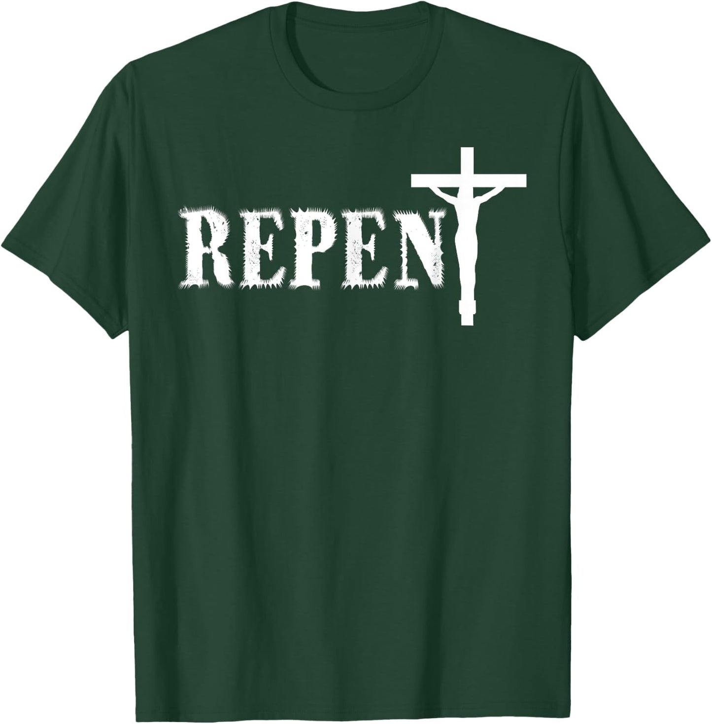 Repent Jesus Saves Religious Gift T-Shirt - T-Shirt | Forest
