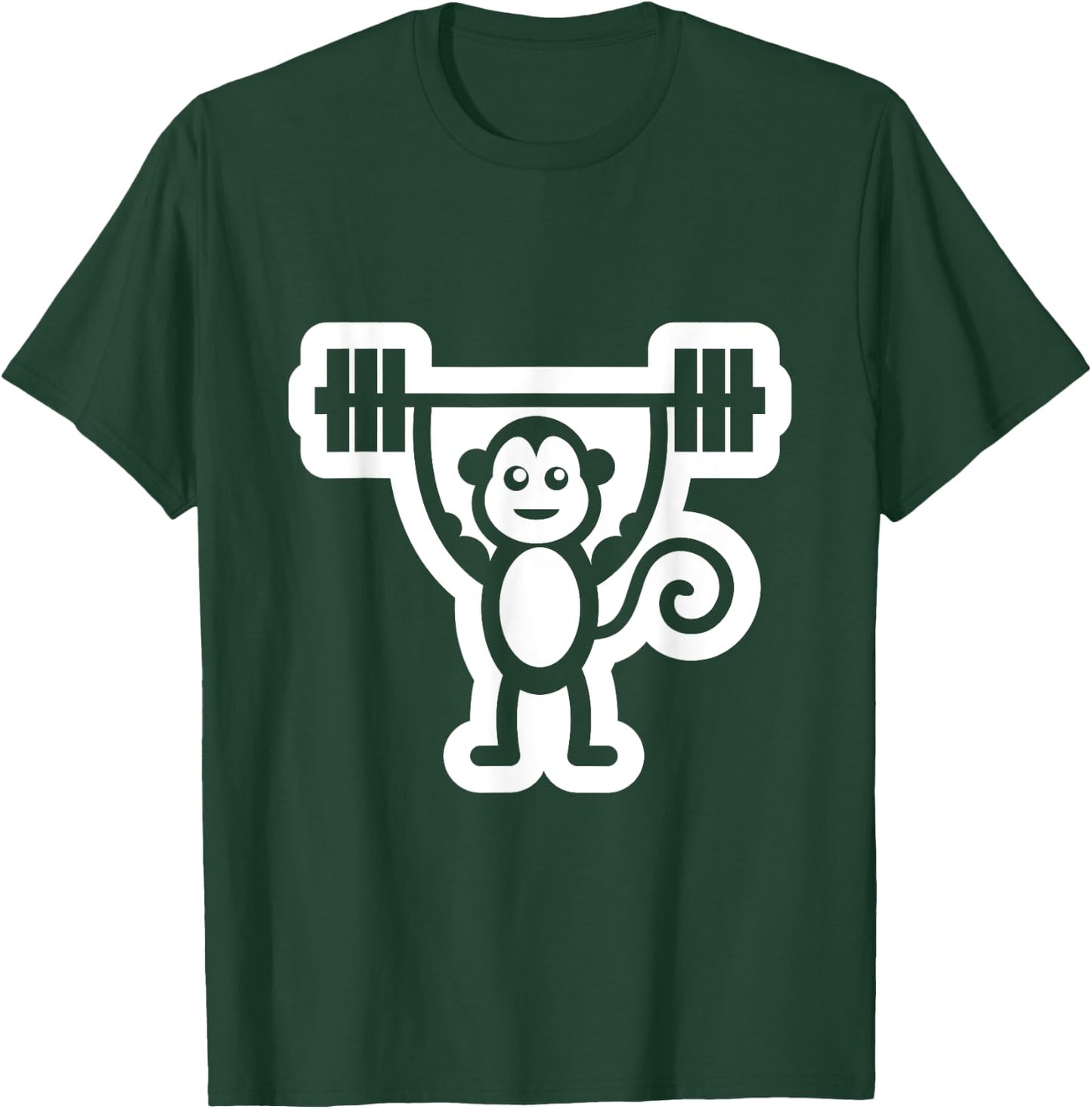 Gym Monkey Weightlifting Muscle Monkey Dead Lifting T-Shirt - T-Shirt | Forest