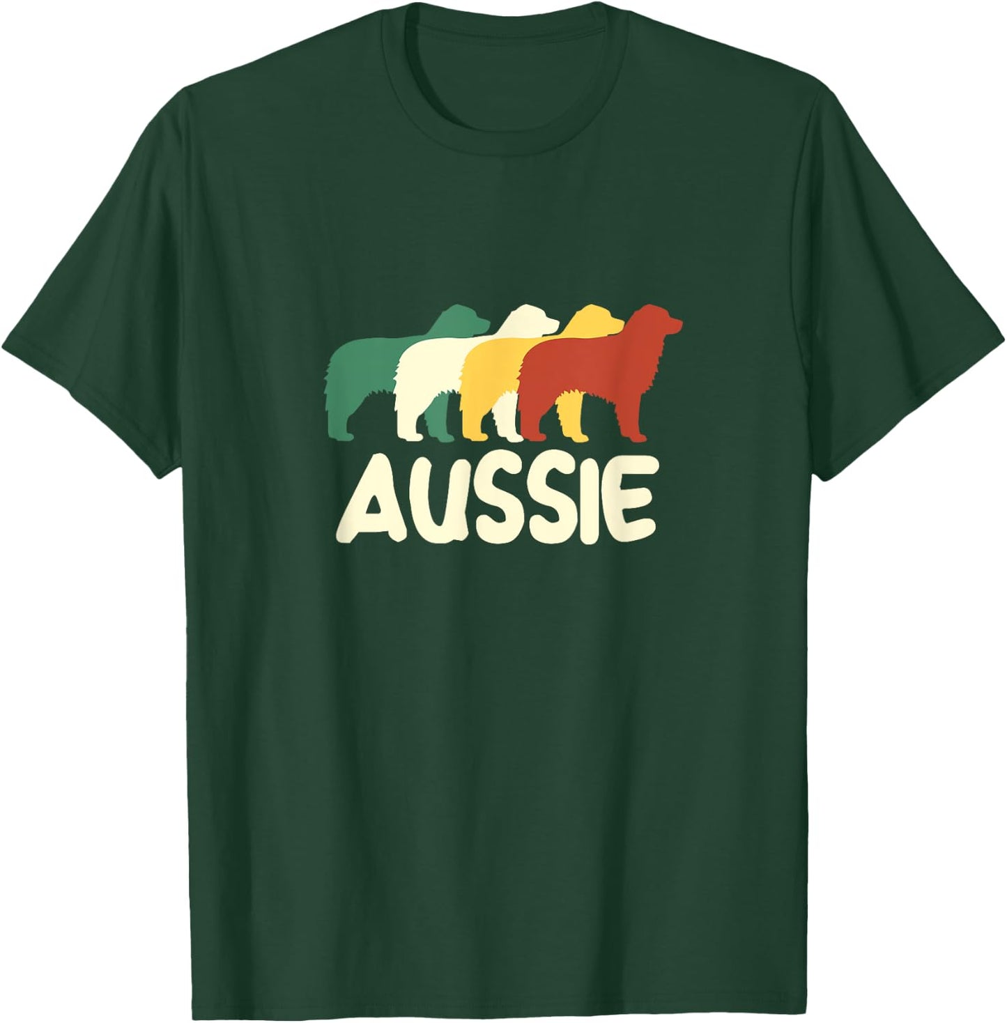 Retro Aussie Puppy Australian Shepherd Dog Owner Men Women Kids T-Shirt - T-Shirt | Forest