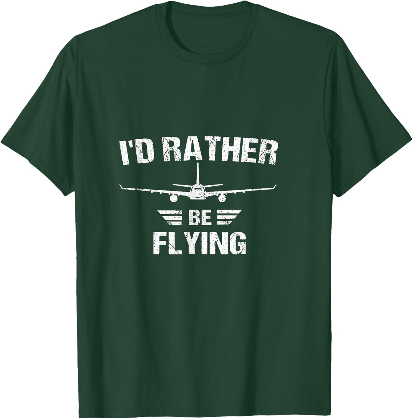 Funny Pilot Airplane lover I'd Rather Be Flying T-Shirt - T-Shirt | Forest