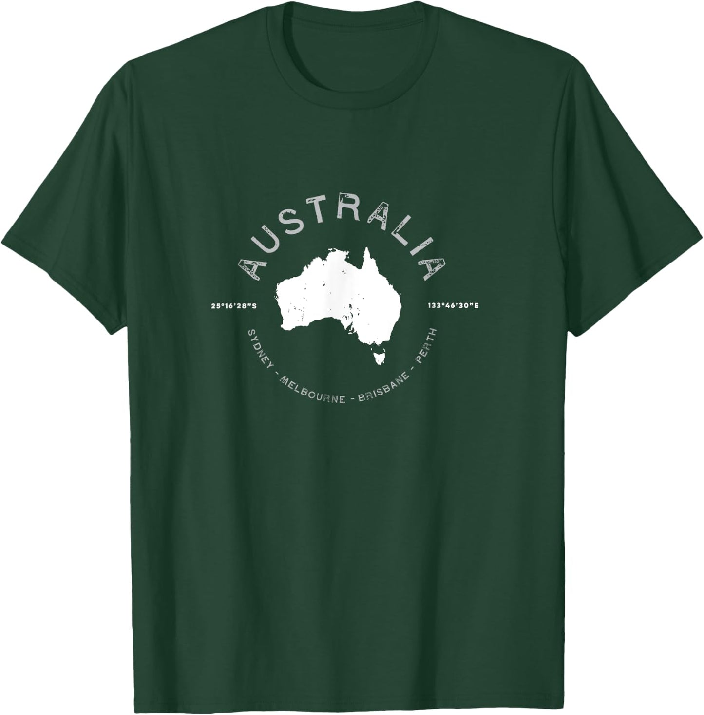 Australia Travel Souvenir Vintage Retro - -Adults, Black, Small, Short Sleeve T-Shirt - T-Shirt | Forest