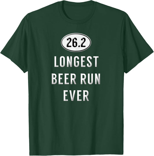 Beer Run 26.2 Funny Running Team Shirt Marathon Runners Gift T-Shirt - T-Shirt | Forest