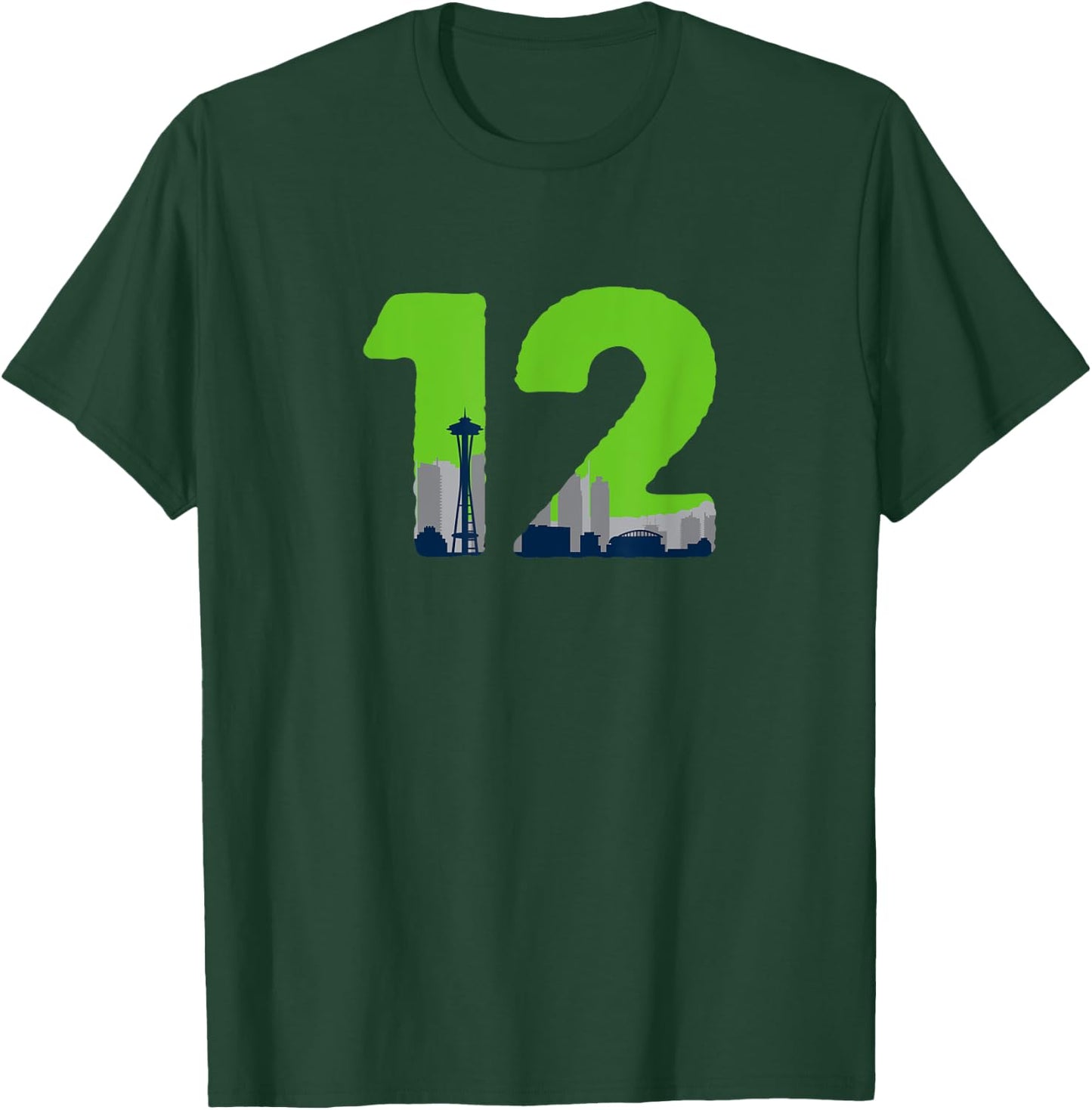 12 Seattle Sports Fan Skyline T-Shirt - T-Shirt | Forest