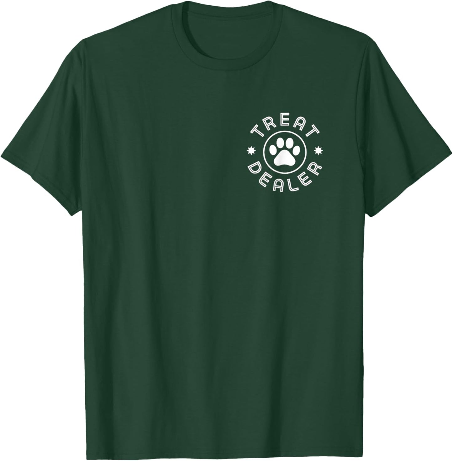Treat Dealer Dog Lover gifts Minimal Paw Print Pet Owner T-Shirt - T-Shirt | Forest