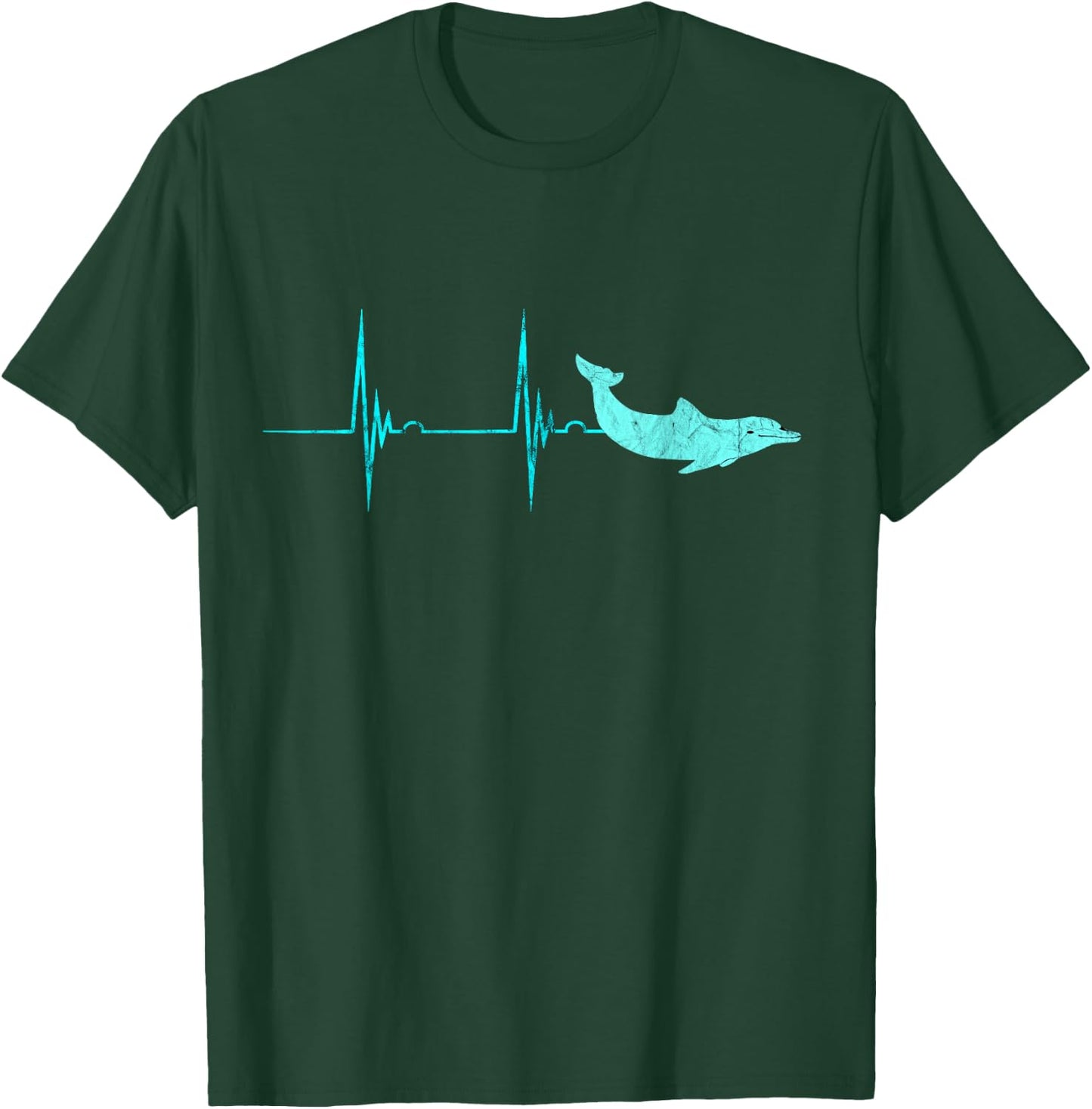 Bottlenose Dolphin Heartbeat Mammals EKG Pulse Ocean T-Shirt - T-Shirt | Forest