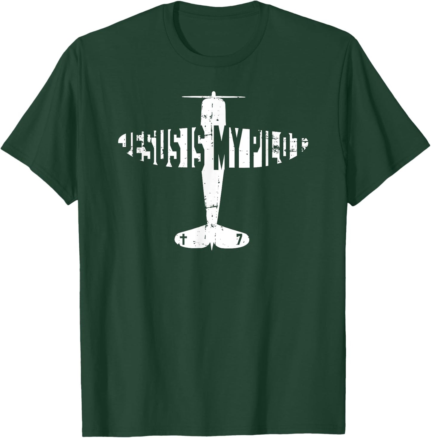 Jesus Is My Pilot - Christian Airplane T Shirt T-Shirt - T-Shirt | Forest