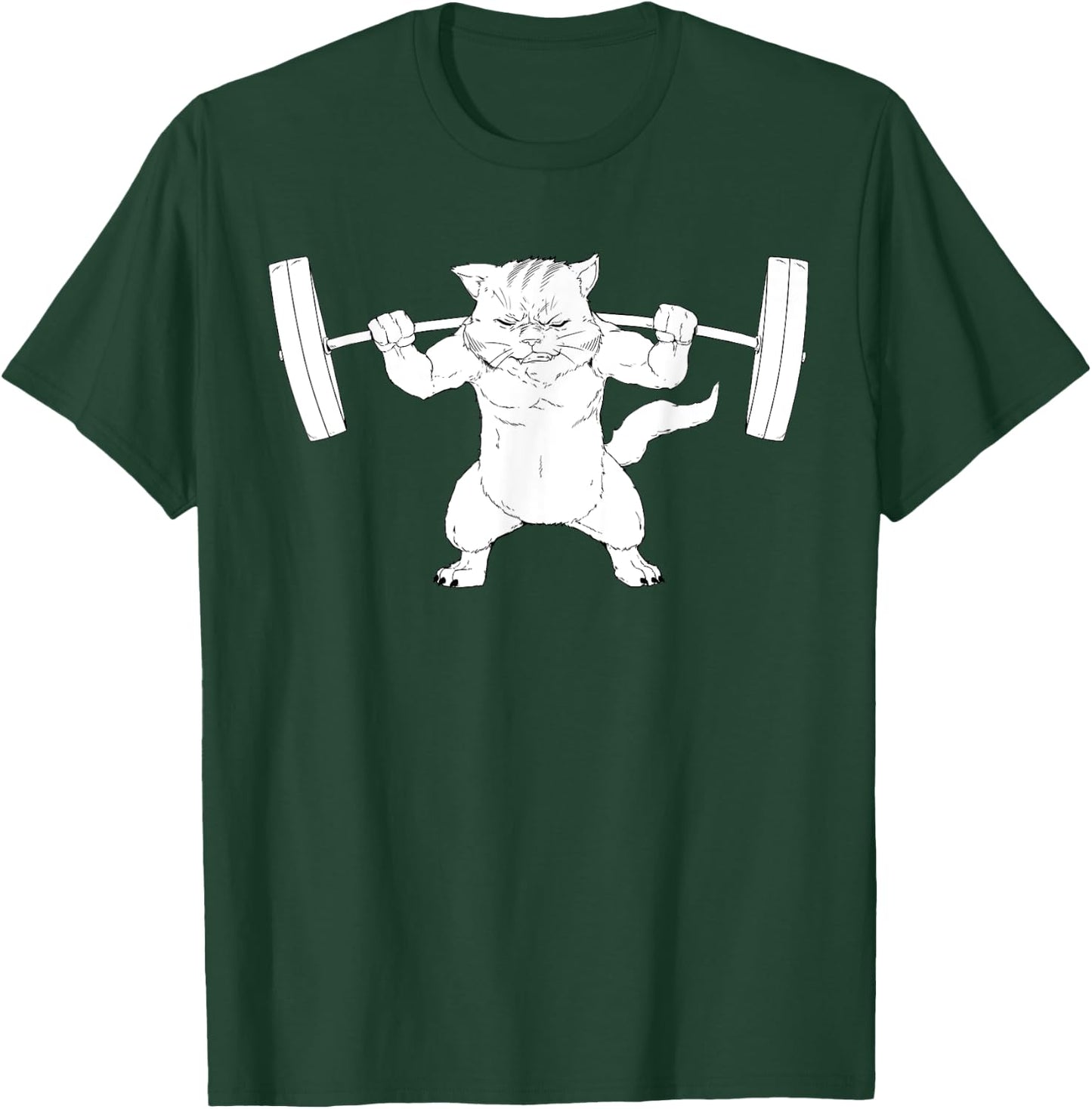 Cat Squat Powerlifting Women Girls Kids T-Shirt - T-Shirt | Forest