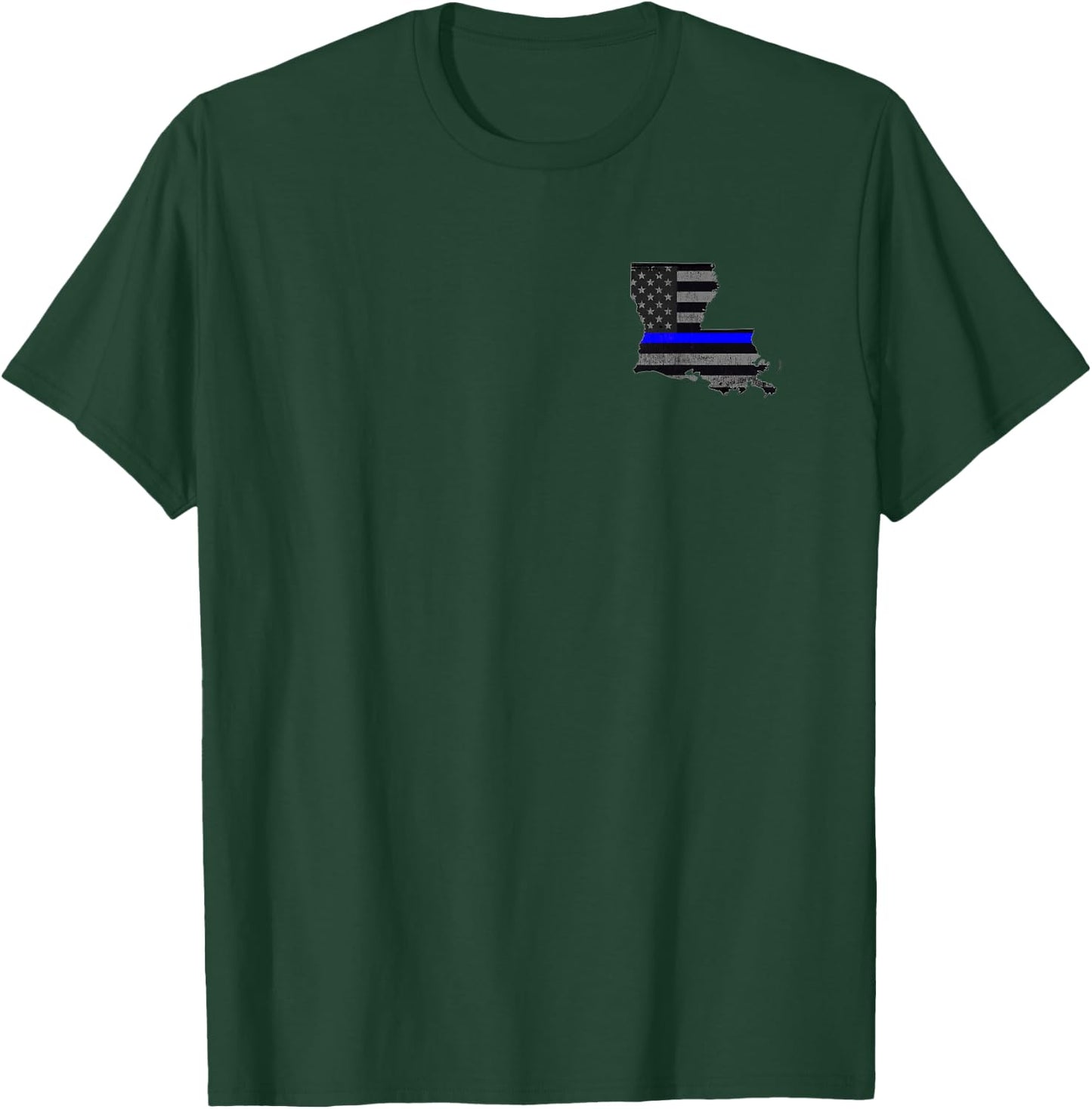 Louisiana Police Officer Thin Blue Line Policemen T-Shirt - T-Shirt | Forest