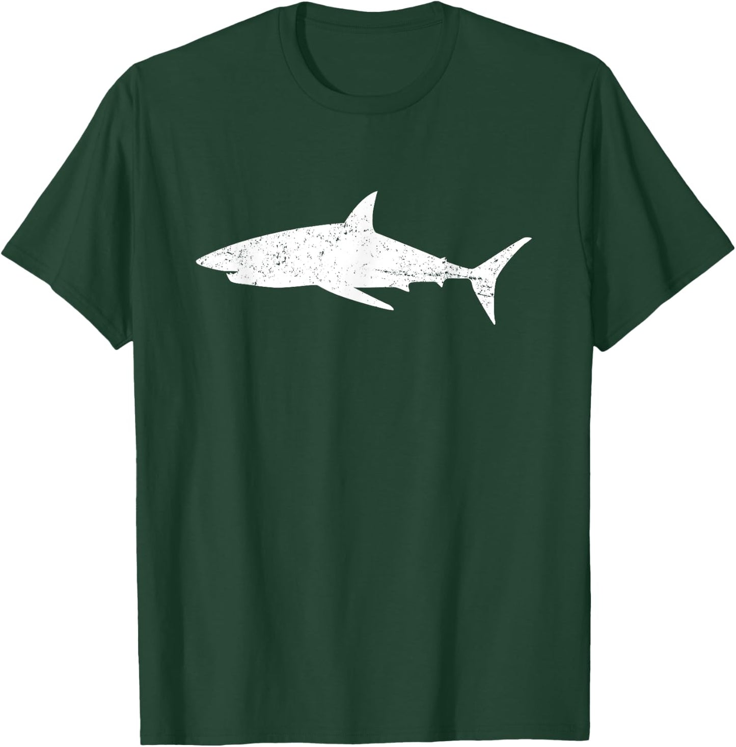 Vintage Distressed Style Mako Shark T-Shirt - T-Shirt | Forest