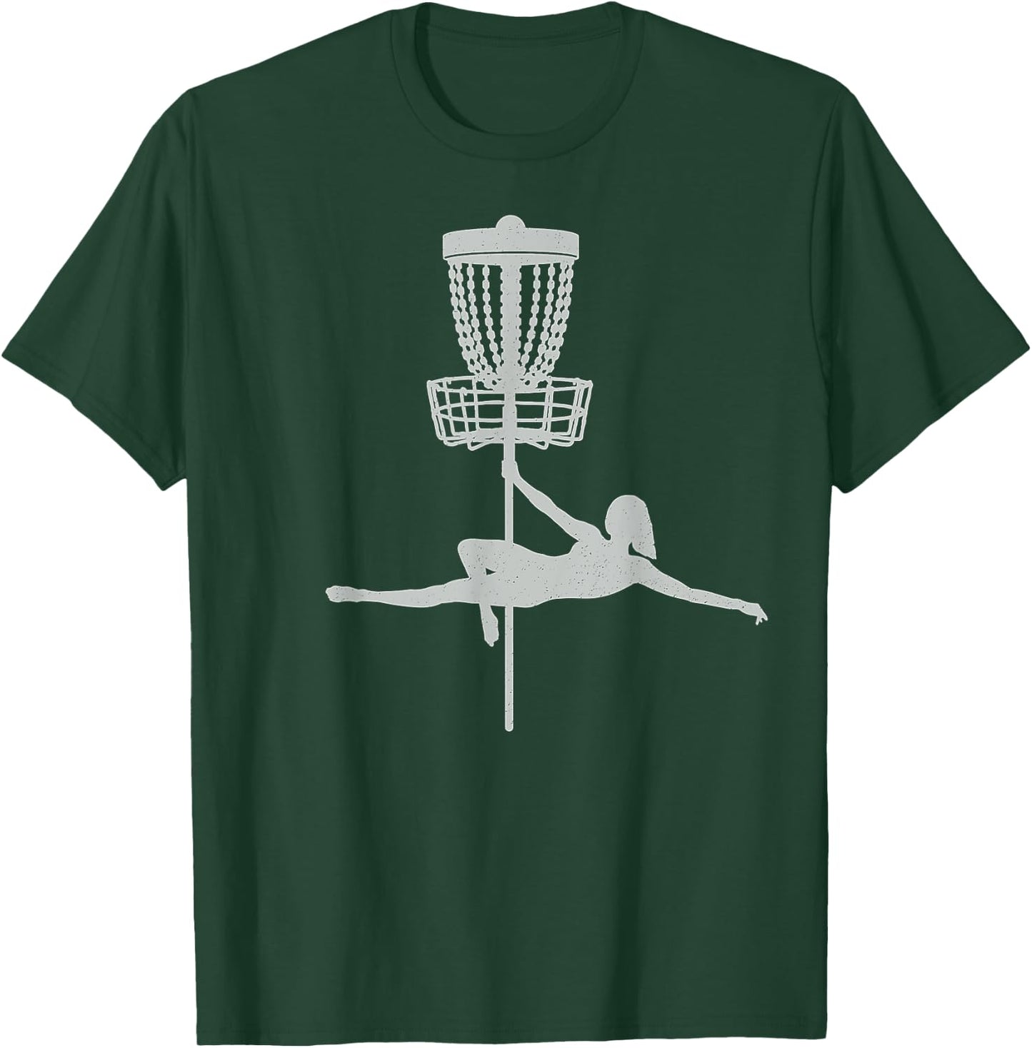 Disc Golfer Pole Dancer Shirt Funny Vintage Disc Golfing T-Shirt - T-Shirt | Forest