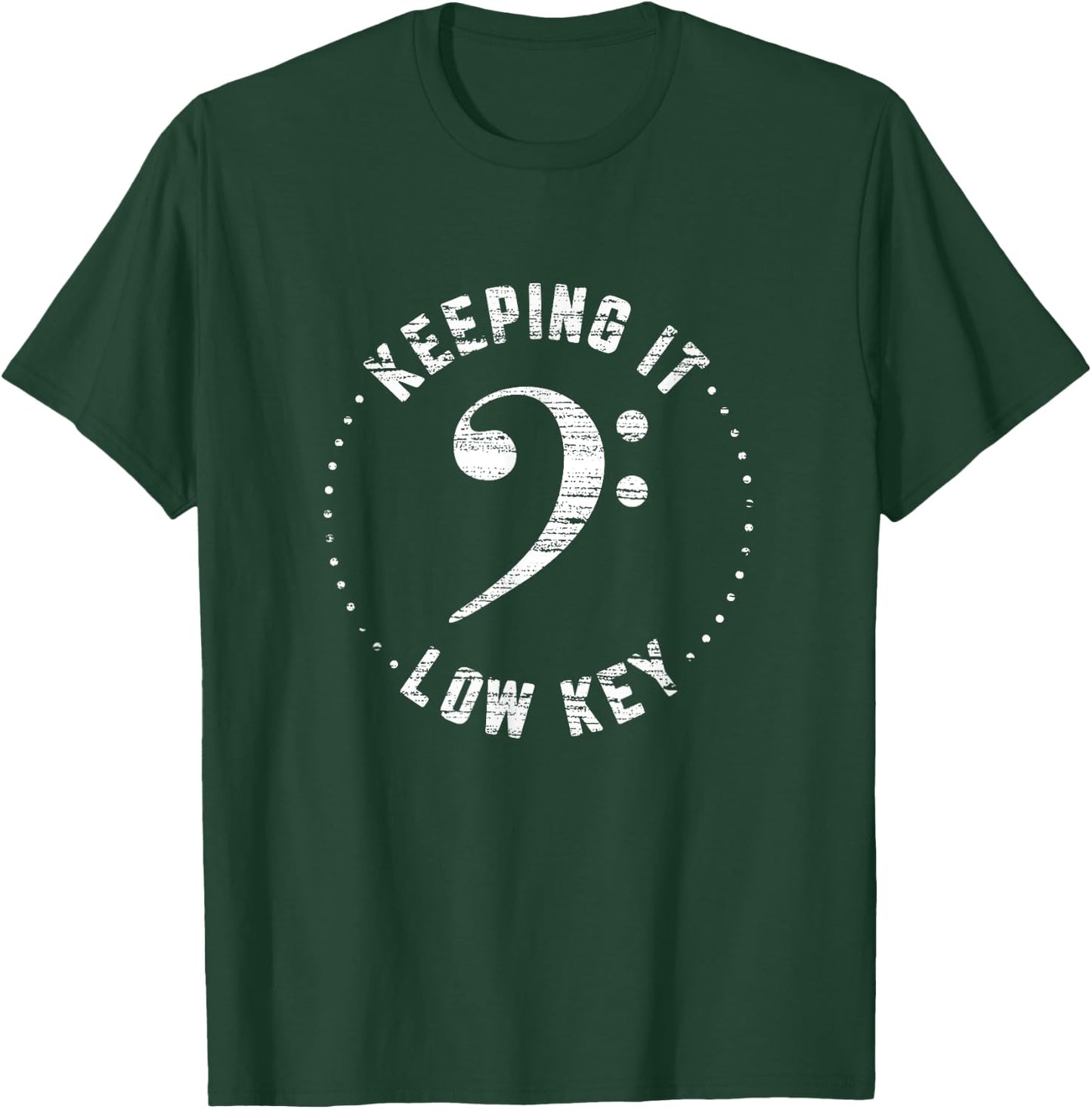 Bass Clef Music Keeping It Low Key Musician Humor T-Shirt - T-Shirt | Forest