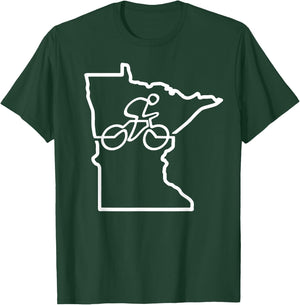 Bicycle Minnesota Cycling Shirt Cyclist Gift Bike Biking T-Shirt - T-Shirt | Forest