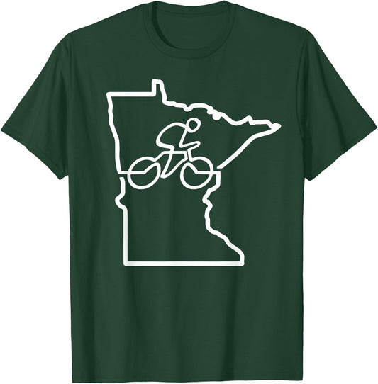 Bicycle Minnesota Cycling Shirt Cyclist Gift Bike Biking T-Shirt - T-Shirt | Forest