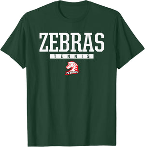 Claremore Zebras Logo Tennis HS T-Shirt - T-Shirt | Forest