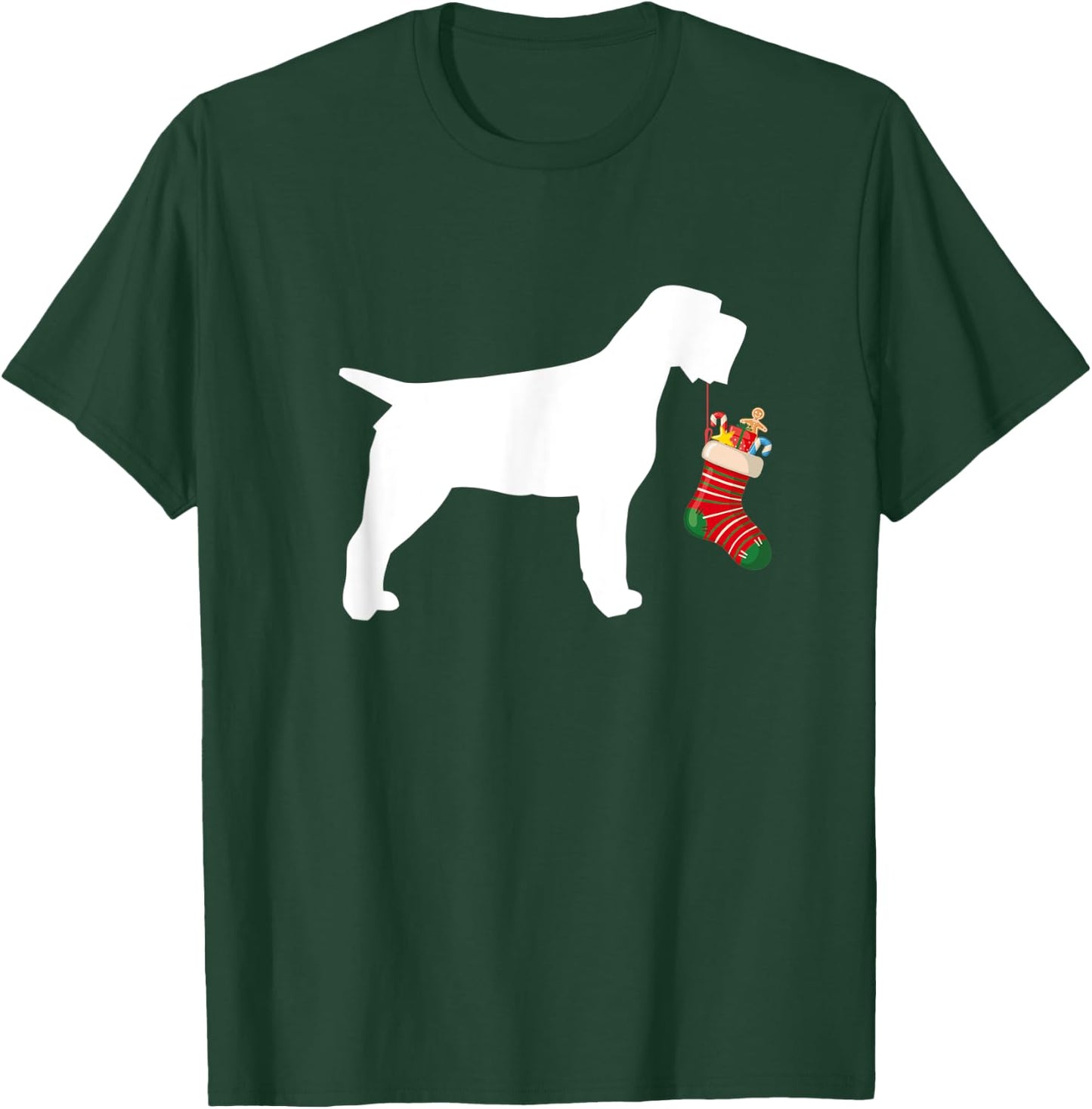 Wirehaired Pointing Griffon Christmas Stocking Stuffer Dog Men Women Kids T-Shirt - T-Shirt | Forest