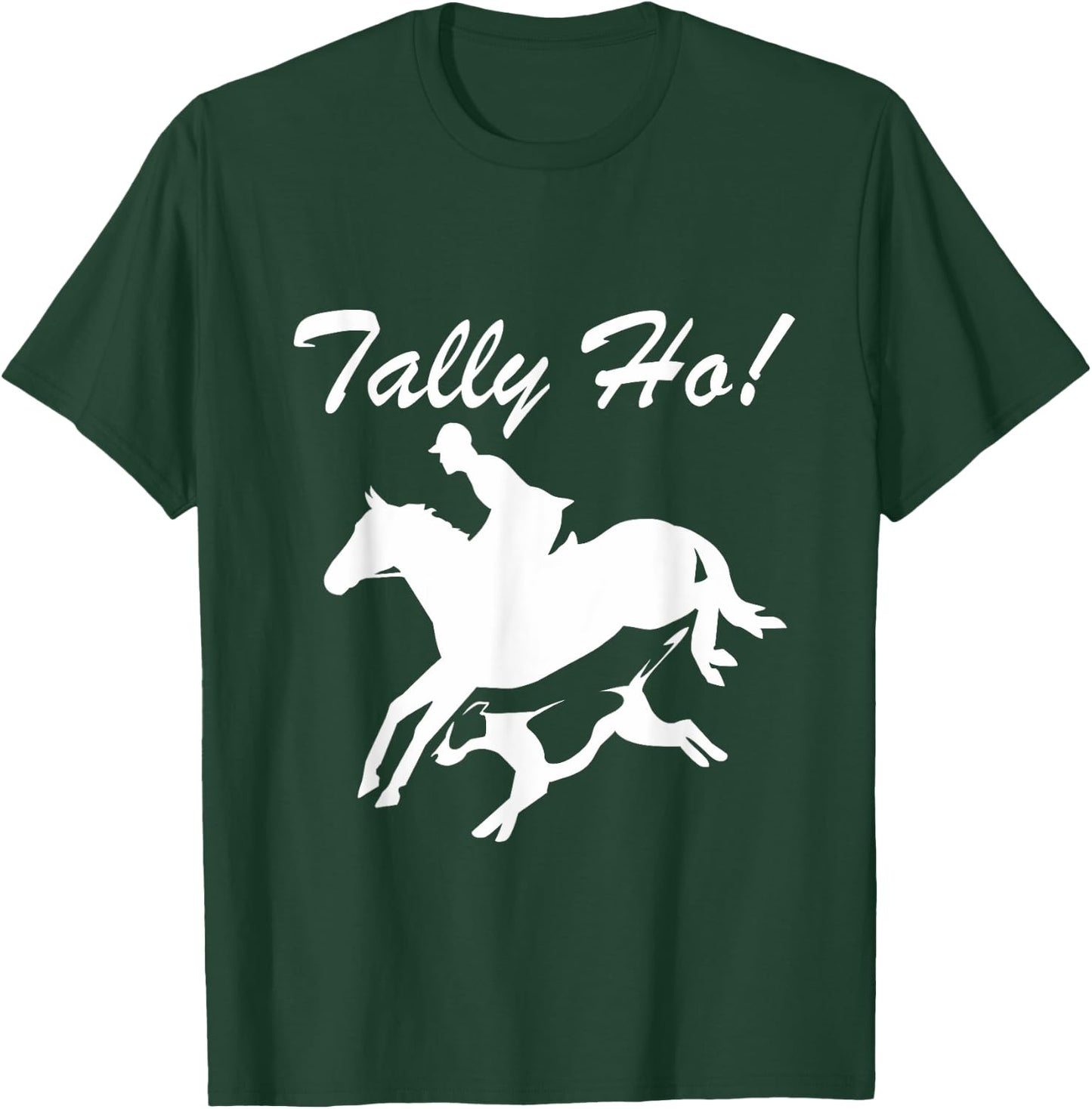 Tally Ho! Equestrian Hunt Club Horse & Hound T-Shirt - T-Shirt | Forest